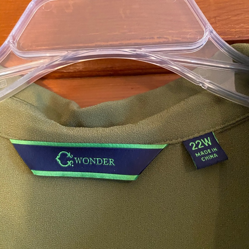 C Wonder Tie Front Sleeveless Button Down Dress 22w - Picture 7 of 9